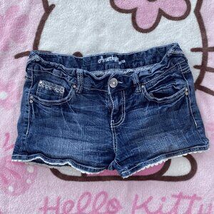 Lace Detailed Denim Shorts